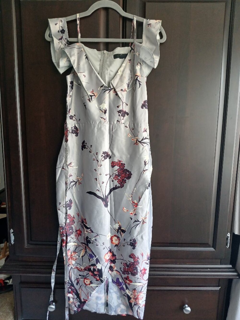 Frill Floral Midi Dress